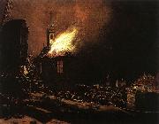 POEL, Egbert van der The Explosion of the Delft magazine af oil painting